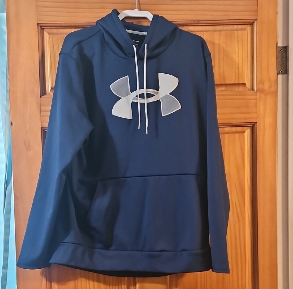 Under Armour Navy Hoodie with  Light Gray Logo